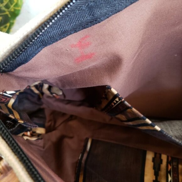 NWOT Western Boho Canvas Leather Large Bag Duffle - Picture 12 of 13